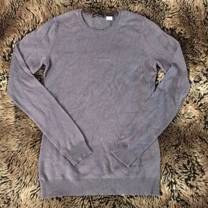 Moda International Gray Silk Crewneck Sweater